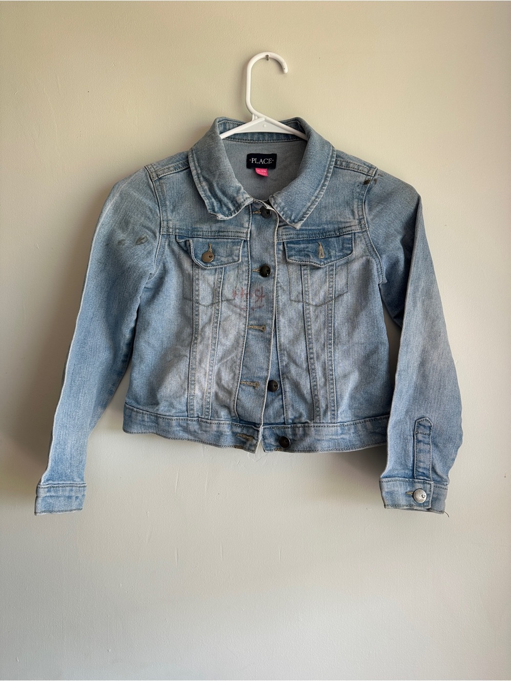 Place Light Blue Denim Jacket with Pink Tag
